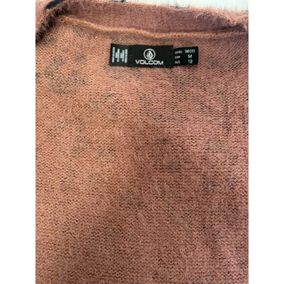 Volcom Fuzzy Leopard Print Cardigan – Pink/Black – W Medium - Picture 3 of 9
